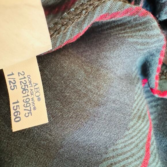 Don't Ask Why American Eagle Navy Plaid Button Up Made in Italy Shirt OSFM - Picture 8 of 8